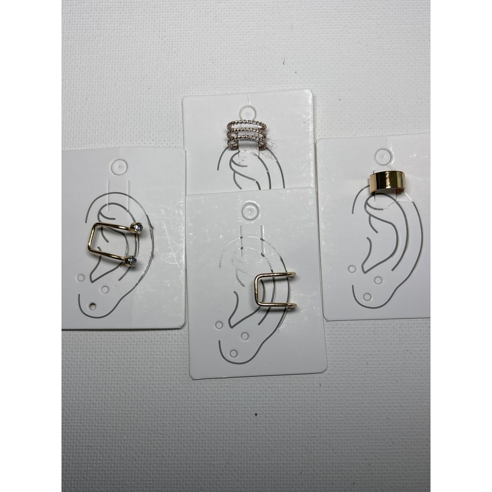 Ear Cuff Set of 4 Unisex Metal Gold Silver Slip-on Minimalist New with Tags